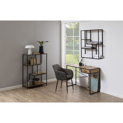 Настінна полиця SARON дуб/чорна