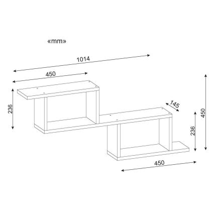Настінна полиця SELENE 45x101,4 см білий