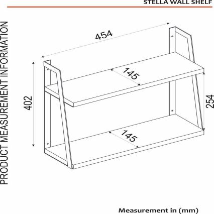 Настінна полиця STELLA 40,2x45,4 см коричневий/чорний