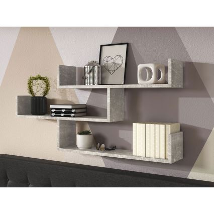 Настінна полиця TRIO 55x119 см сірий