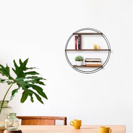 Настінна полиця TULIPA 60x15 см ялина/чорна