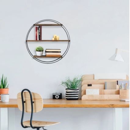 Настінна полиця TULIPA 60x15 см ялина/чорна