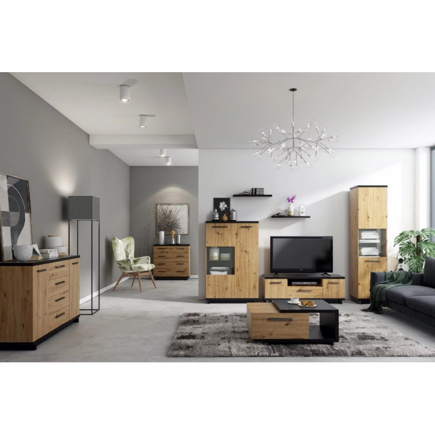 Настінна полиця VERRU 3,2x68 см чорний