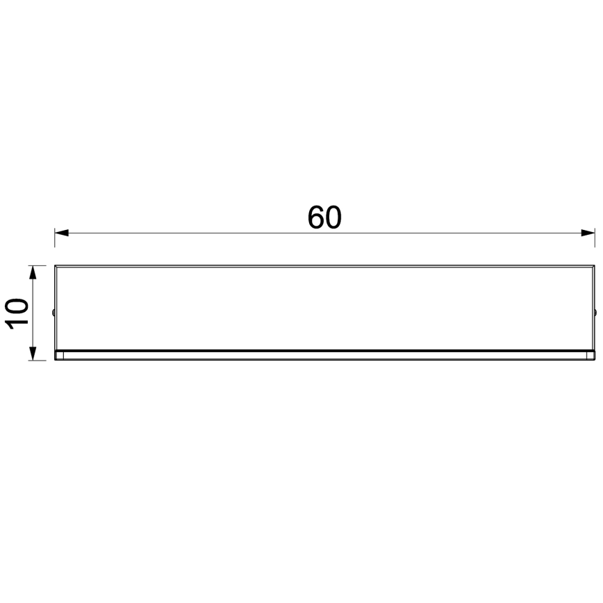 Настінна полиця зі світлодіодною підсвіткою SHELF 10x60 см чорний