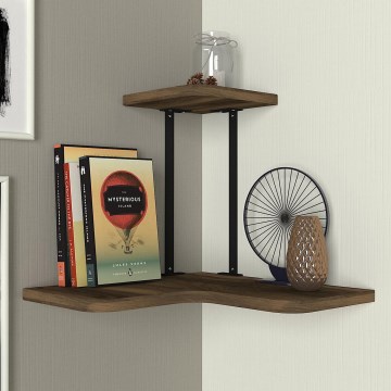 Настінна полиця кутова AGORA 33,8x38,5 см коричневий