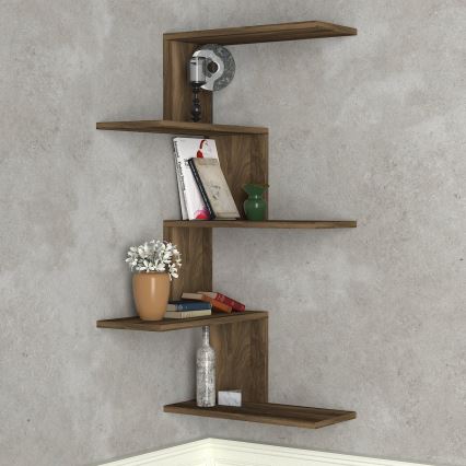 Настінна полиця кутова CANIKO 109x51,5 см коричневий
