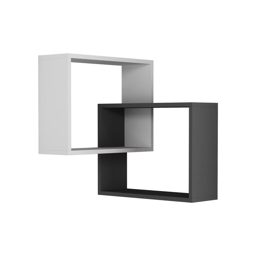 Настінна полиця кутова RING 68x68 см білий/антрацит