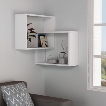 Настінна полиця кутова RING 68x68 см білий