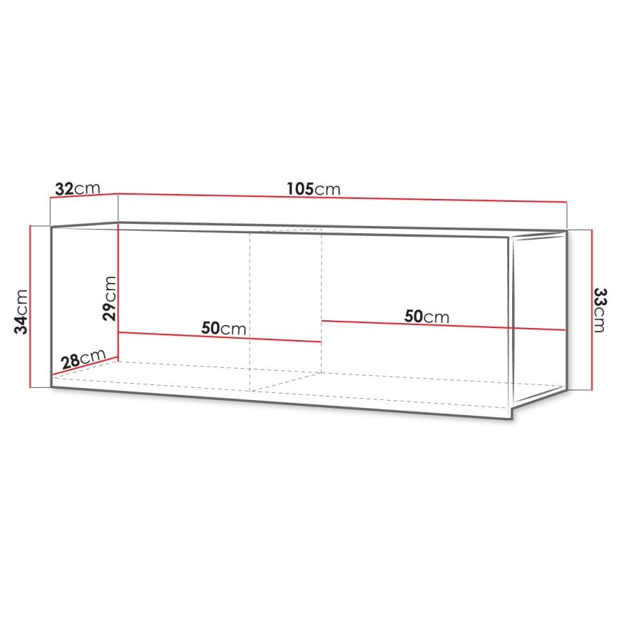 Настінна шафа CALABRINI 34x105 см чорний