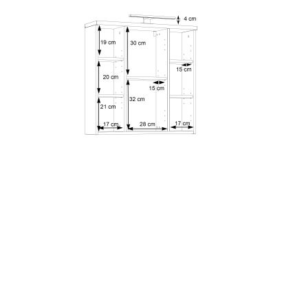 Настінна шафа для ванної з дзеркалом VENOM — антрацит/коричневий