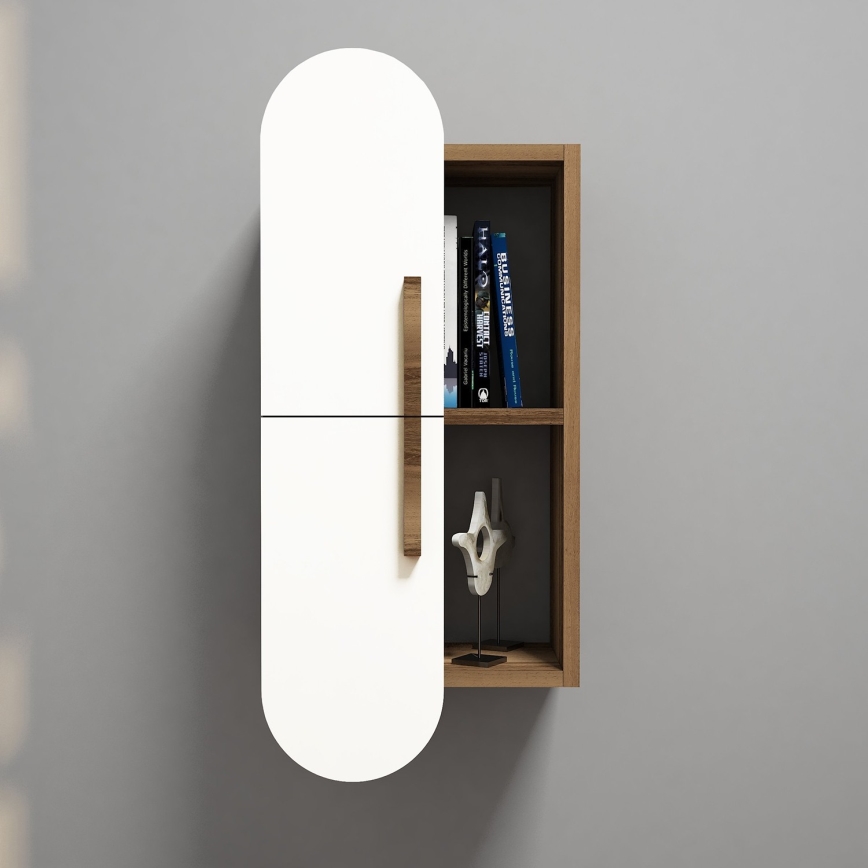 Настінна шафка ROSE 80x35 см білий/коричневий