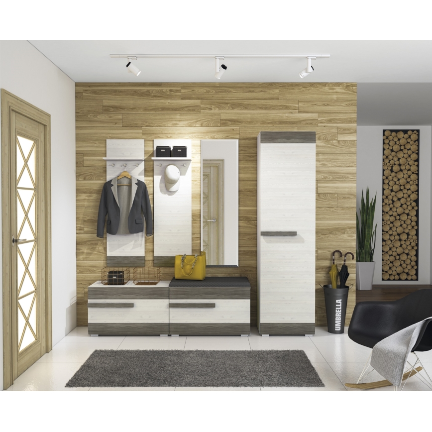 Настінна вішалка SARPA 136x40 см білий/коричневий