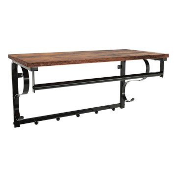 Настінна вішалка з полицею NATE коричнева/чорна