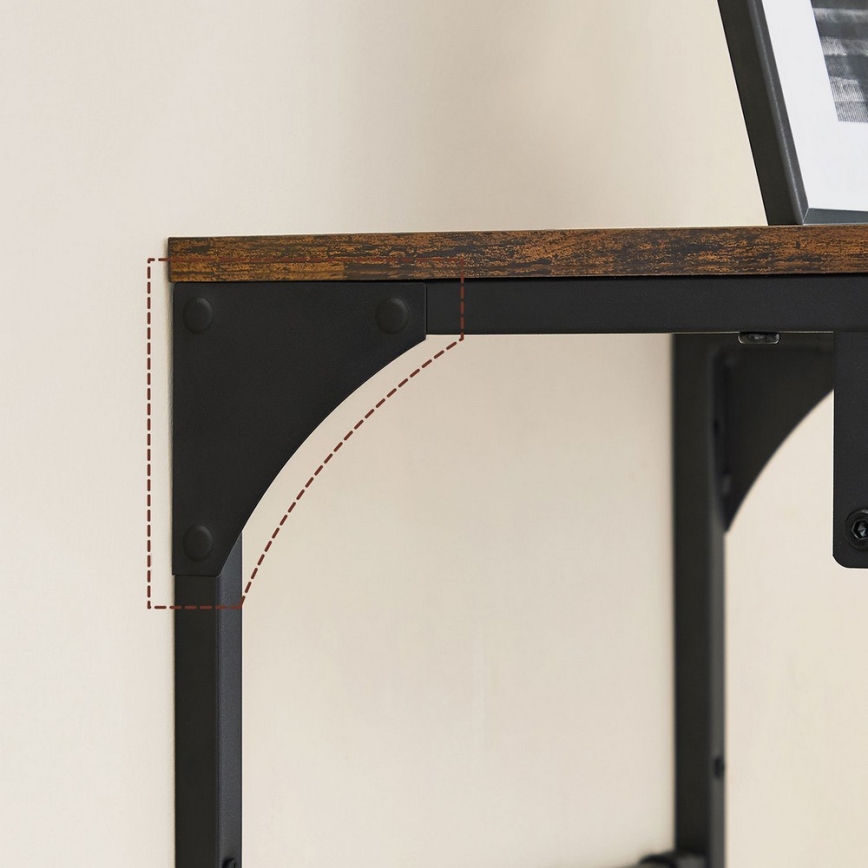 Настінна вішалка з полицею NATE коричнева/чорна