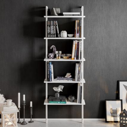 Настінна книжкова шафка PAULA 174x60 см білий