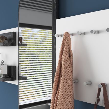 Настінне дзеркало RANI 125x120 см біле/чорне