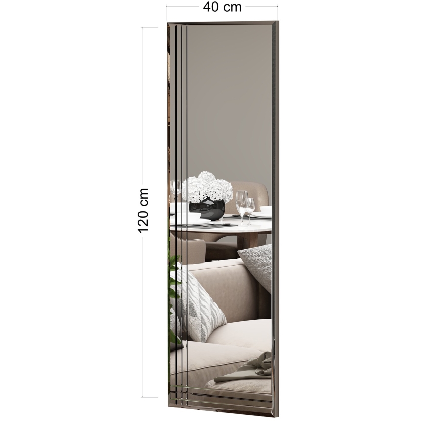 Настінне дзеркало TRIO 120x40 см глянцевий хром