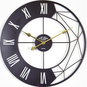 Настінні годинники 1xAA діаметром 60 см чорного кольору