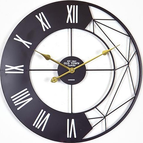 Настінні годинники 1xAA діаметром 60 см чорного кольору