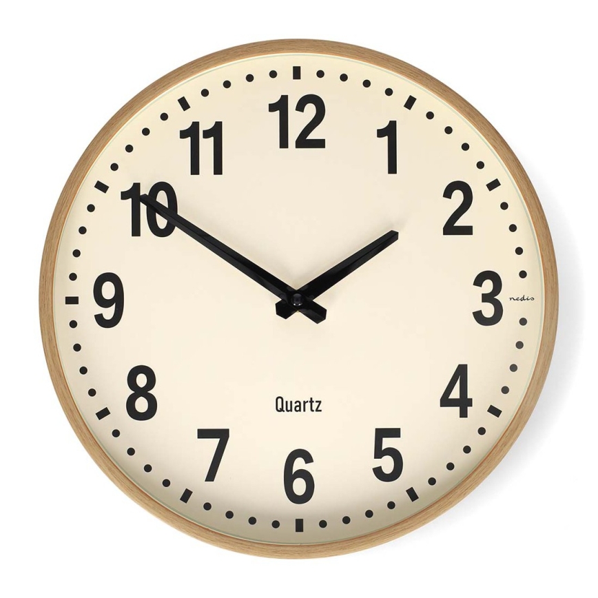 Настінні годинники, діаметр 30,8 см, живлення 1xAA, дерев'яний корпус