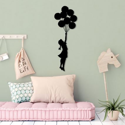 Настінний декор 100x34 см дівчинка метал