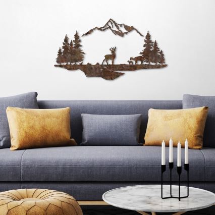 Настінний декор 2 шт. 70x38 см олень метал/коричневий