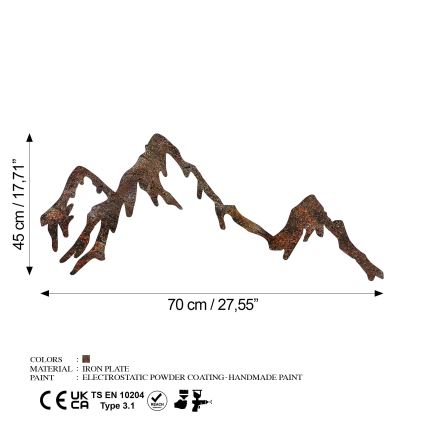 Настінний декор 45x70 см гори метал
