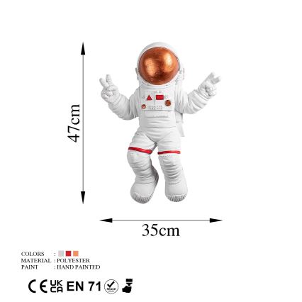 Настінний декор 47x35 см космонавт мідний