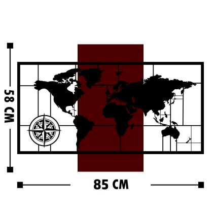 Настінний декор 58x85 см дерево/метал