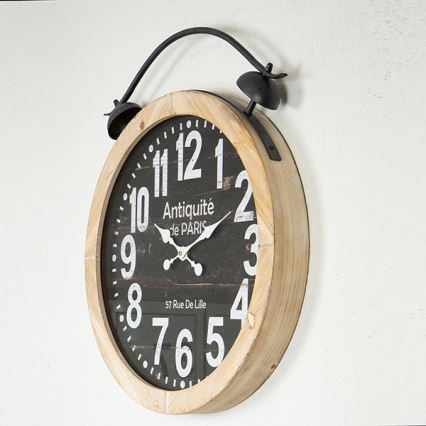 Настінний годинник 1xAA діаметр 50 см бежевий/чорний