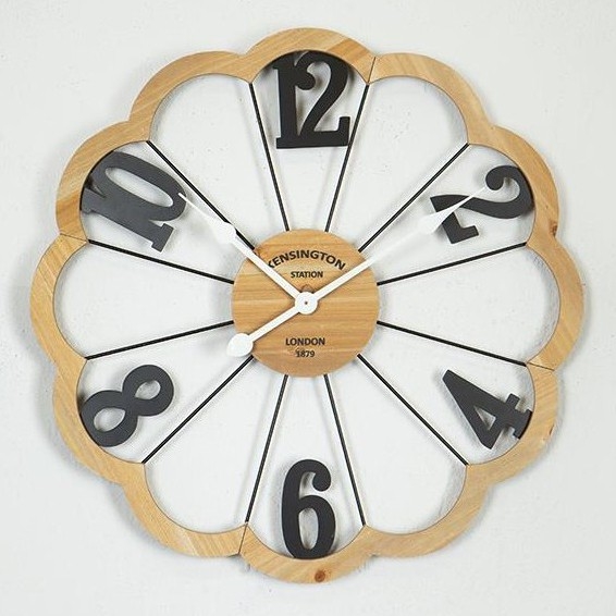 Настінний годинник 1xAA діаметр 60 см бежевий/чорний