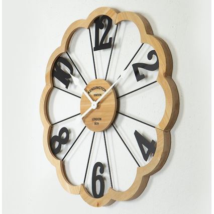 Настінний годинник 1xAA діаметр 60 см бежевий/чорний