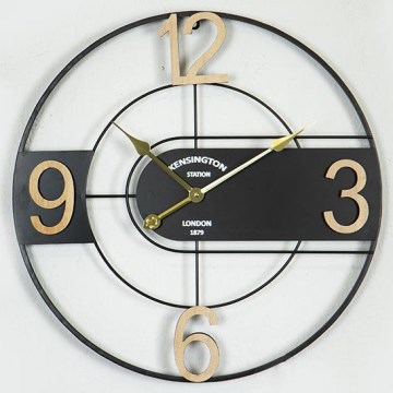 Настінний годинник 1xAA діаметр 60 см чорний