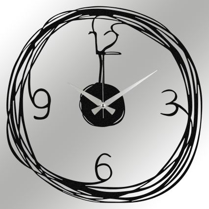 Настінний годинник 48 см 1xAA чорний