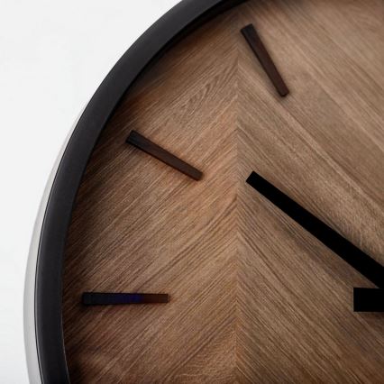 Настінні годинники діаметром 30 см 1xAA чорний/коричневий