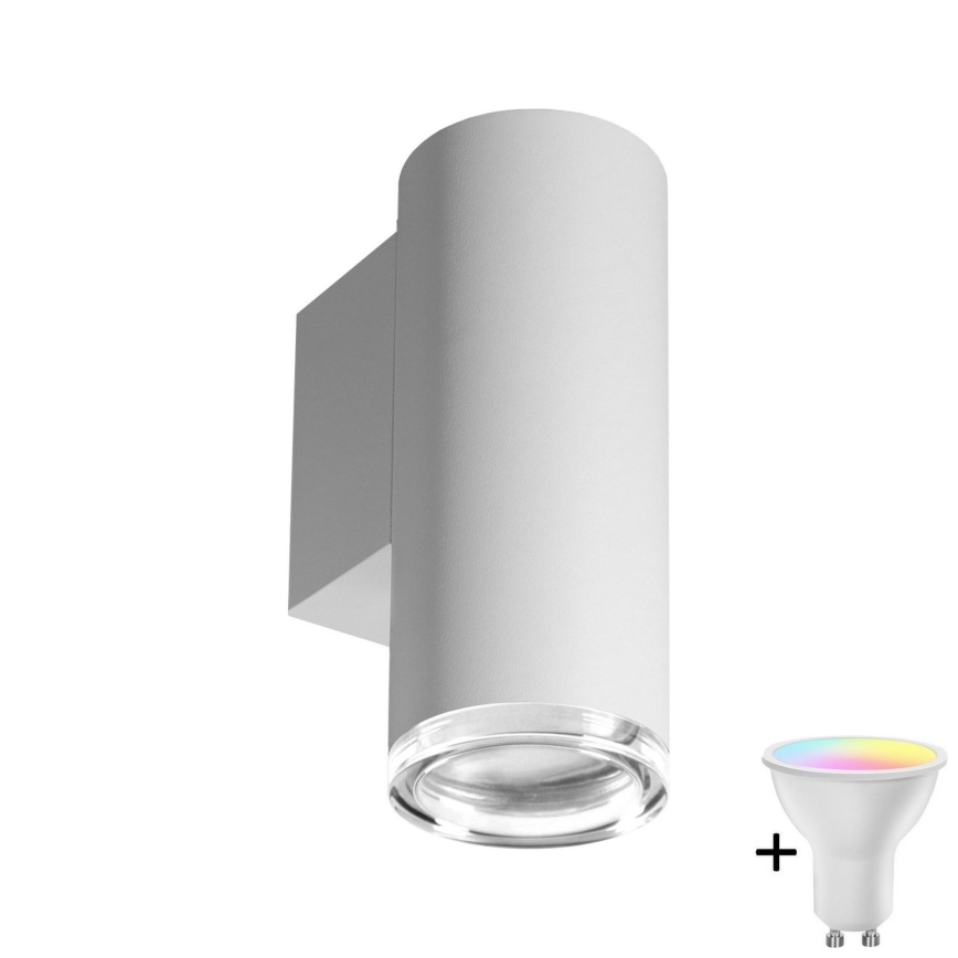 Настінний LED RGBW світильник для ванної з можливістю димування TURYN 1xGU10/6,5W/230V 2700-6500K Wi-Fi IP44 білий