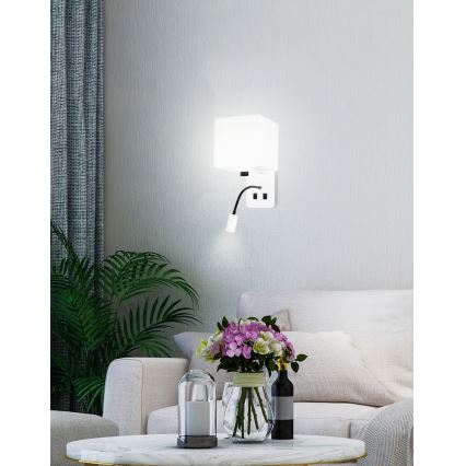 Настінний LED світильник MAGNUM 1xE27/40W/230V + LED/3W білий