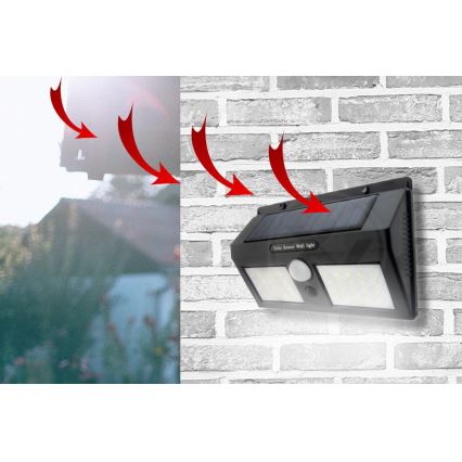 Настінний LED світильник на сонячній батареї з датчиком LED/1,2W/3,7V IP54