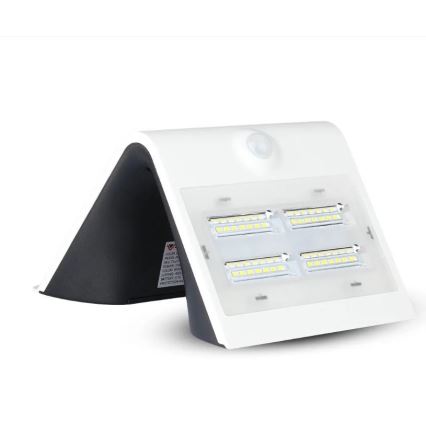 Настінний LED світильник на сонячній батареї з датчиком LED/3W/3,7V 3000/4000K IP65 білий