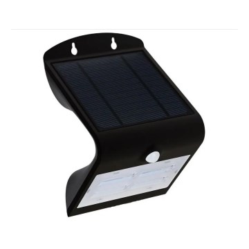 Настінний LED світильник на сонячній батареї з датчиком LED/3W/3,7V 3000/4000K IP65 чорний