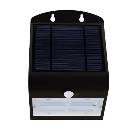 Настінний LED світильник на сонячній батареї з датчиком LED/3W/3,7V 3000/4000K IP65 чорний
