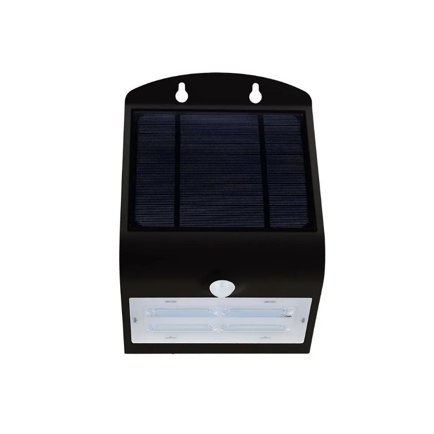 Настінний LED світильник на сонячній батареї з датчиком LED/3W/3,7V 3000/4000K IP65 чорний