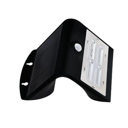 Настінний LED світильник на сонячній батареї з датчиком LED/3W/3,7V 3000/4000K IP65 чорний