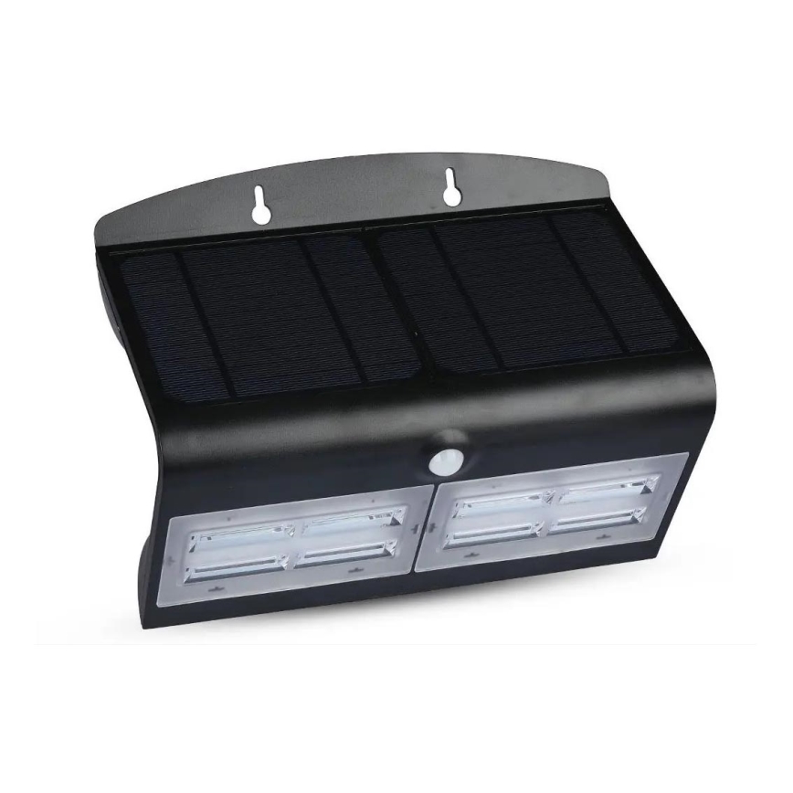 Настінний LED світильник на сонячній батареї з датчиком LED/7W/3,7V 4000K IP65 чорний