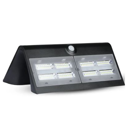 Настінний LED світильник на сонячній батареї з датчиком LED/7W/3,7V 4000K IP65 чорний