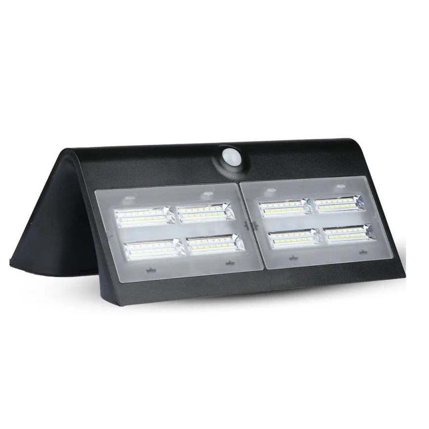 Настінний LED світильник на сонячній батареї з датчиком LED/7W/3,7V 4000K IP65 чорний