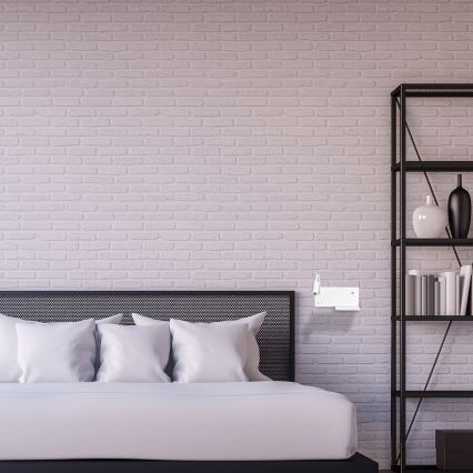 Настінний LED світильник SHELF 1xLED/4W+1xLED/5W+1xLED/2W/230V + USB-порт білий