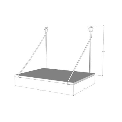 Настінний робочий стіл TUNA 50x70 см коричневий/чорний