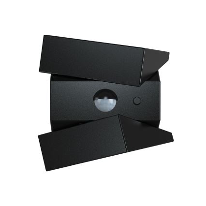 LED настінний сонячний світильник з датчиком LED/2,5W/3,7V 3000/4000/6000K IP65 1200 mAh чорний