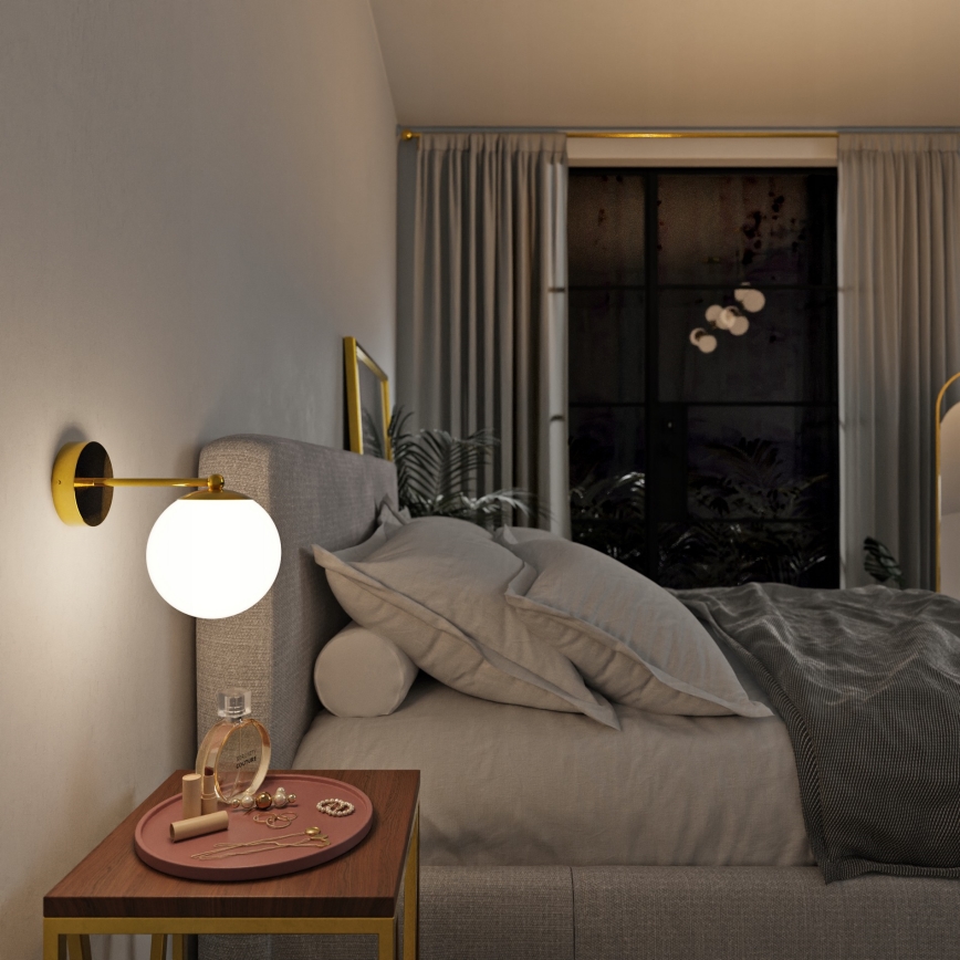 Настінний світильник 1xE27/40W/230V золотистий/білий